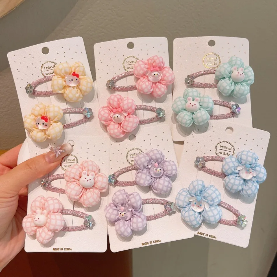 

12pcs Sweet Color Flowers Children's Hairpin Girl Princess Forehead Bangs Broken Hairpin Baby Hairpin Headgear Hair Clips ZX07