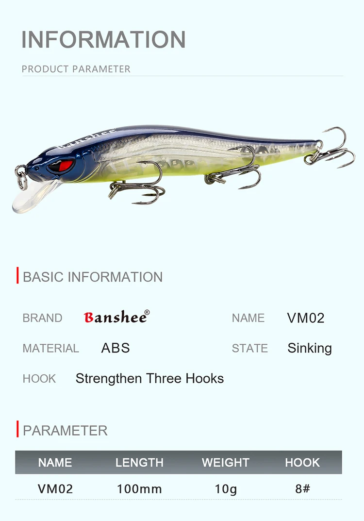 100mm 10g Angelköder Professioneller Minnow Jerkbait für Hecht Forelle Barsch Wobbler Sinkender Harter Crankbait Künstlicher Köder Angelzubehör – Detail 3