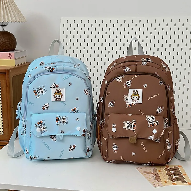 

College Style Children Backpack Boy Girl labubu Leisure Kindergarten Backpack LABUBU Middle School Student Cartoon Schoolbag
