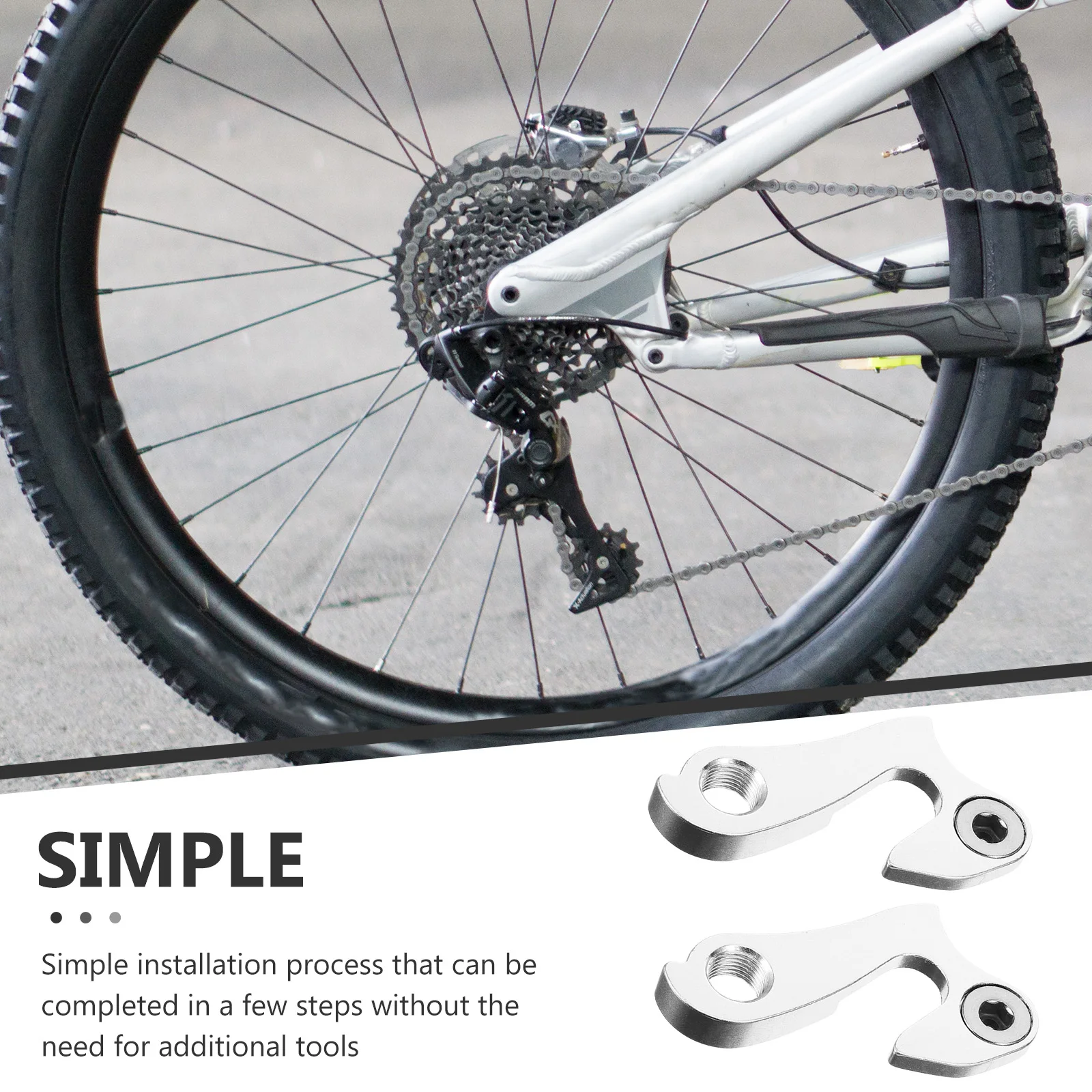 2Pcs Alloy Rear Derailleur Hanger Bike Adjustable Tail Hook Frame Repair Parts Rear Derailleur Hanger Adapter