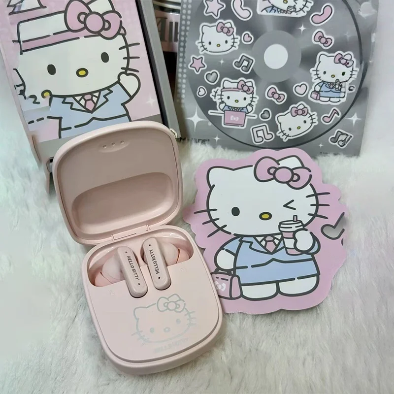 New Genuine Hellokitty Wireless Earbuds Smart Bluetooth In-Ear Headphones With Hifi Sound Noise Cancellation Cute  Girls Toy Gif view 4