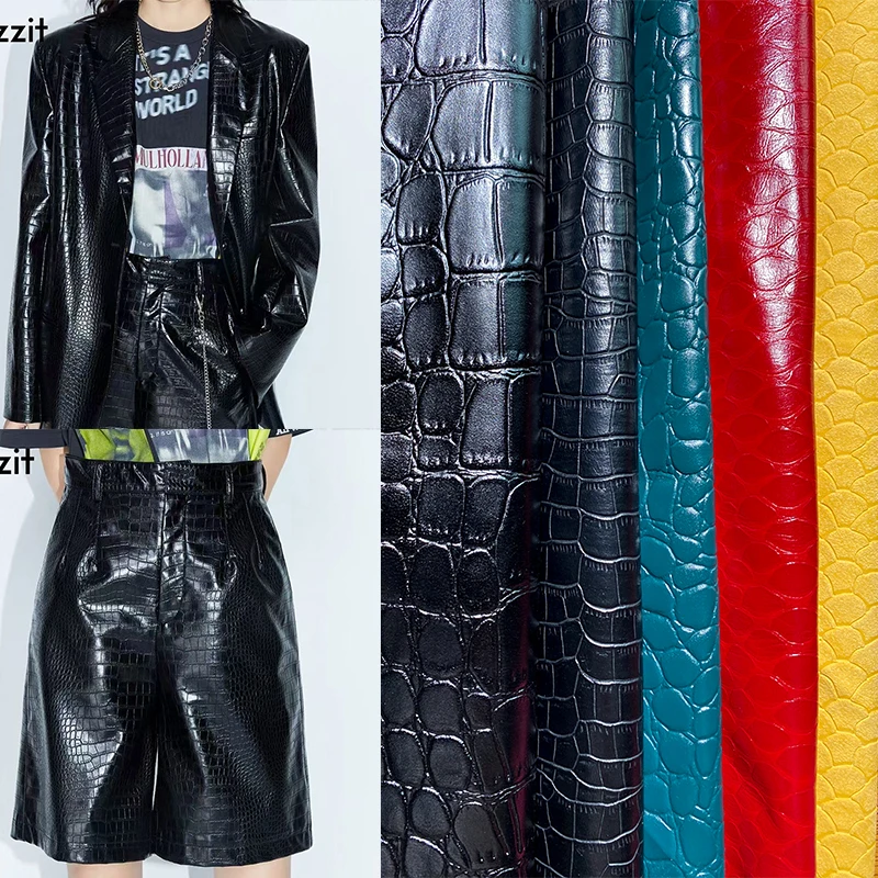 Thickened Crocodile Grain Leather Fabric Handmade DIY PU Leather Background Decoration Clothing Home Textile Cloth Sewing