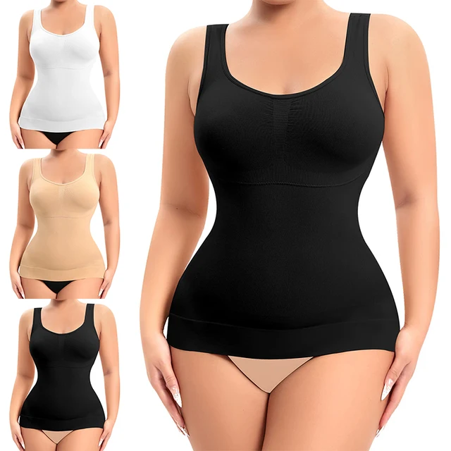 Odchudzanie Shapewear kamizelka kompresyjna wbudowany biustonosz bez rękawów brzuch modelujące ciało Shaper koszula gorset Waist Trainer bezszwowa bielizna pas