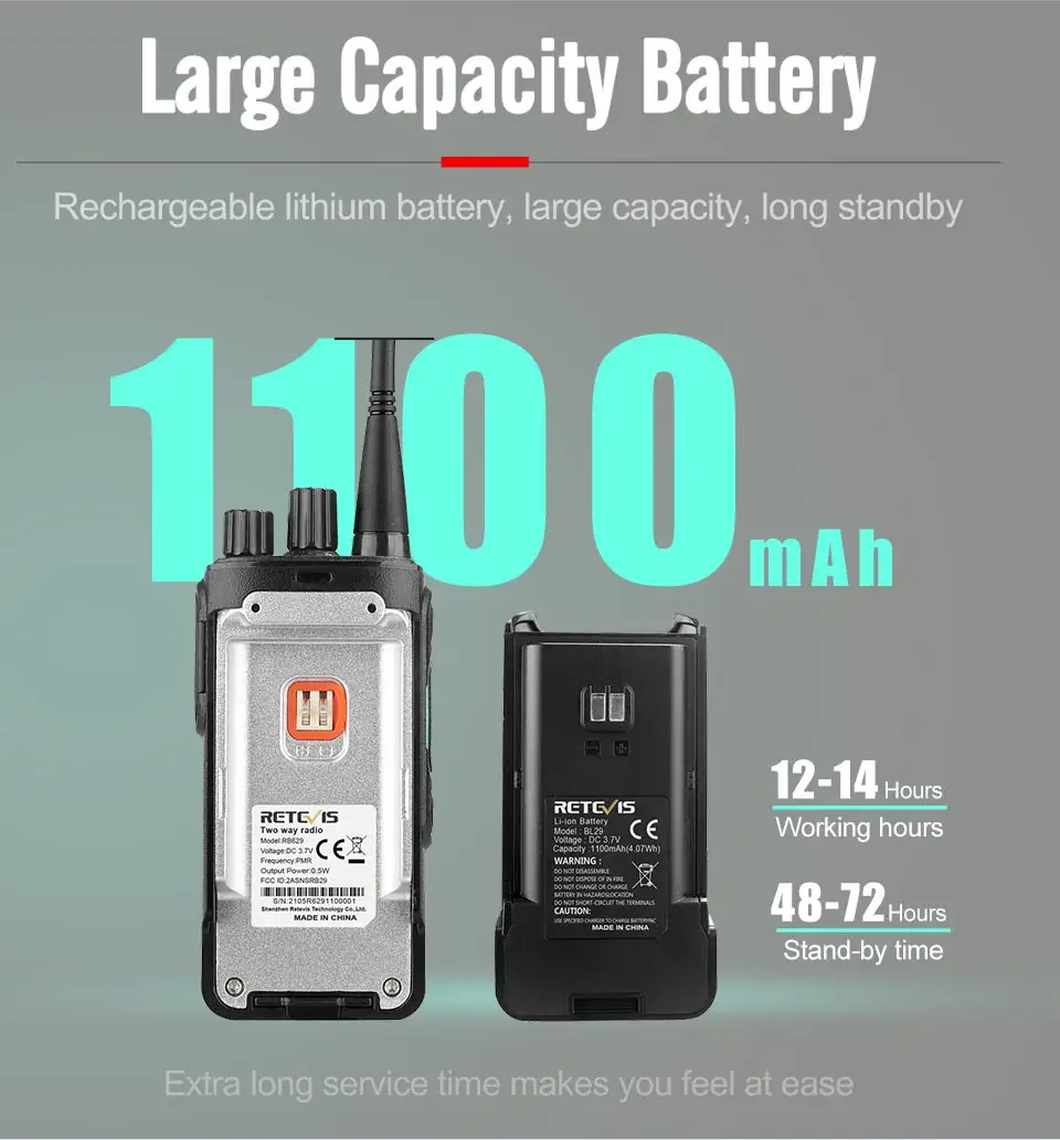 Portable Walkie Talkie 2 Pieces Walkie-talkies FRS PMR PMR446 Legal Portable Two-way Radio ht VOX SOS for Hotel Factory Hunting