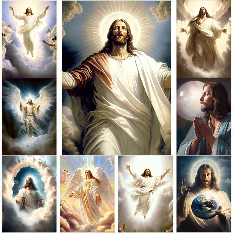 Christ Religious Belief Series Jesus Canvas Painting Poster Print Wall Art Pictures For Room Church Home Decoration Vintage