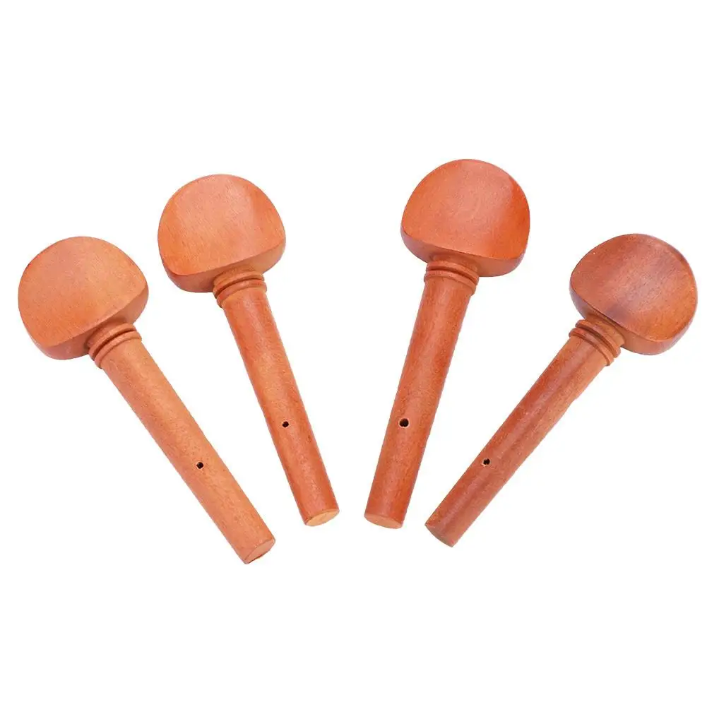 4Pcs Ebony Violin Tuning Pegs 4/4 Jujube Wood Replacement Accessories for String Instruments