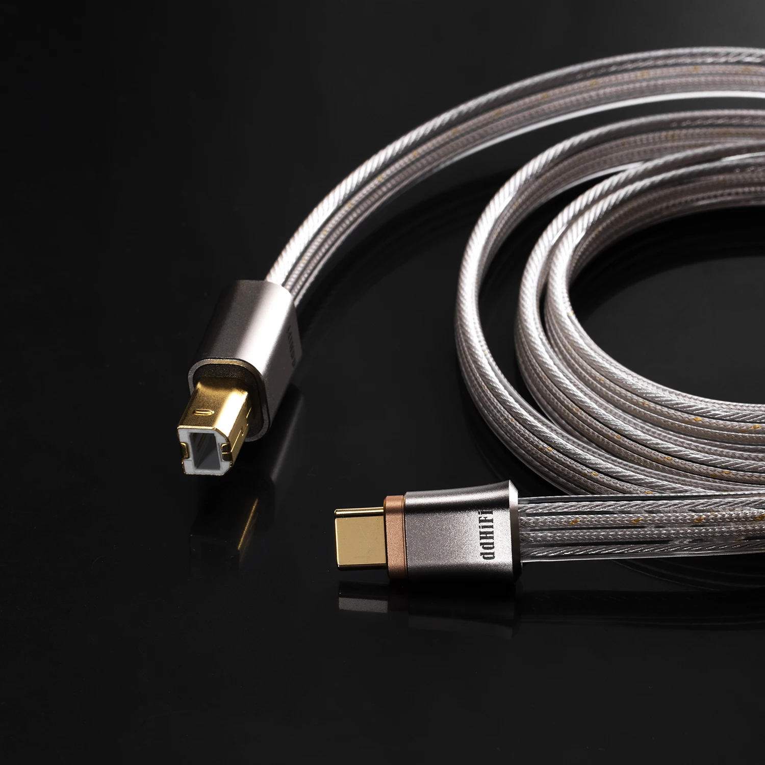 DD ddHiFi TC19BC (Comet) Flagship Pure Silver USB-B to USB-C OTG Digital Signal Cable, Four-Wire Parallel Design, 95cm