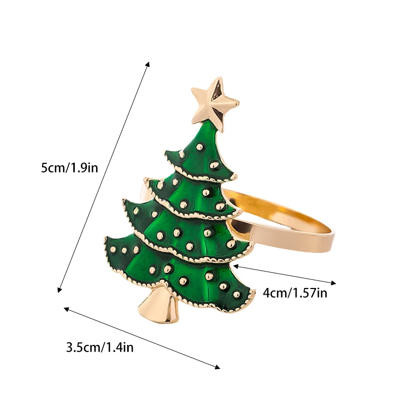 1/3Pcs Christmas Napkin Rings Metal Napkin Holder Xmas Tree Deer Napkin Buckle For Party Table Decor Navidad New Year 2025