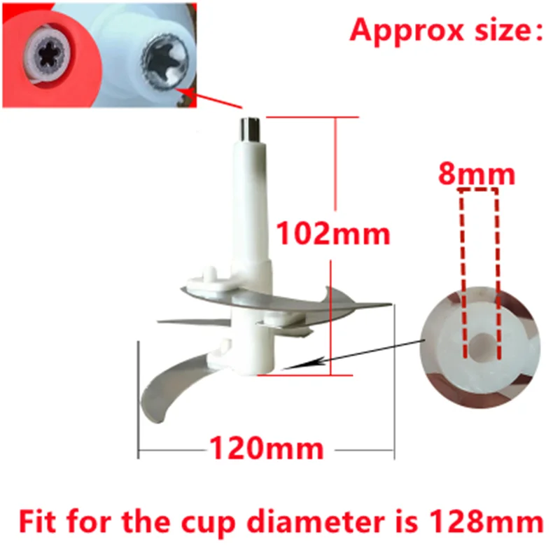 Height 102mm Diameter 120mm Stainless Steel Blade knife Meat Grinder Spare Part Accessories