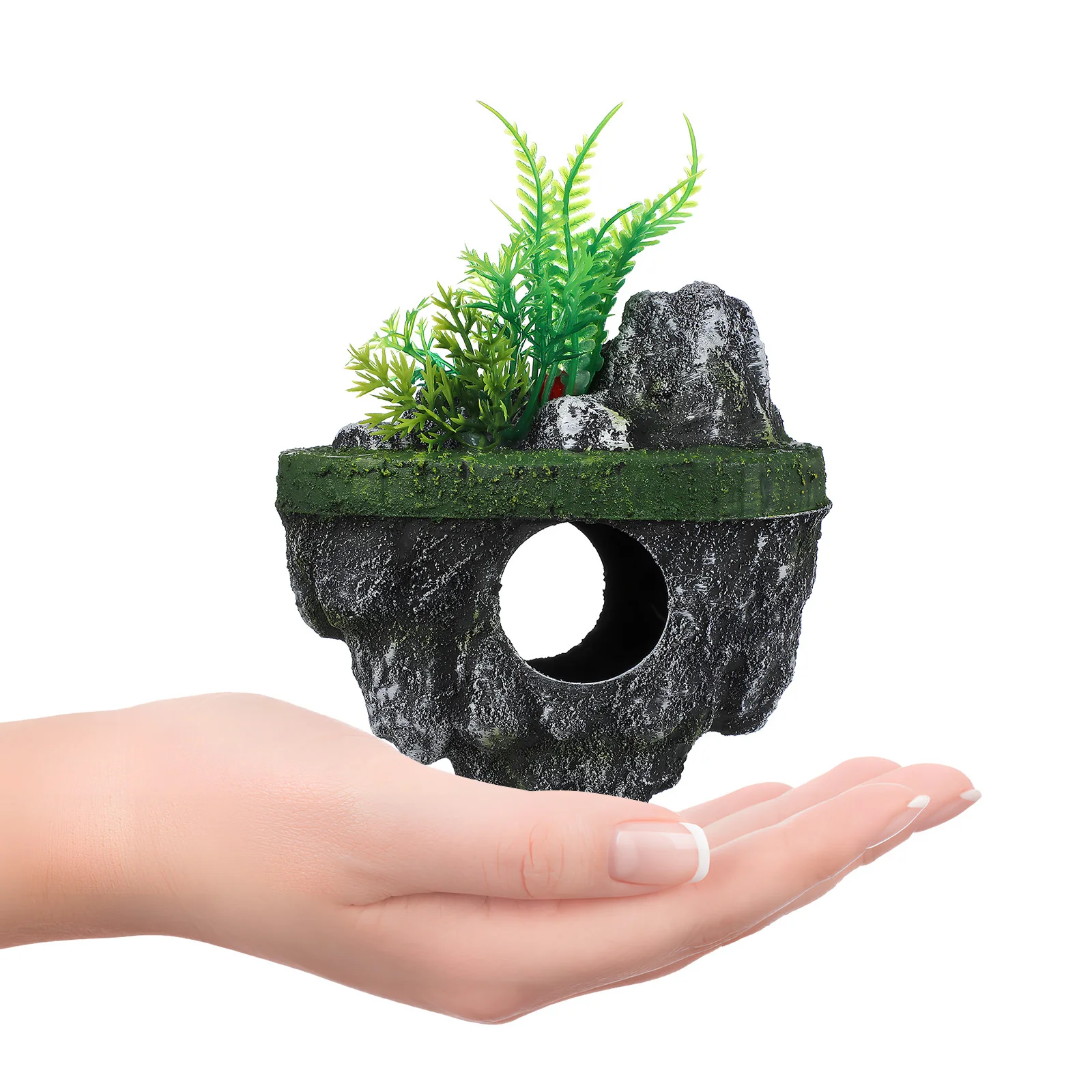 

Floating Stone For Aquarium Decoration Lifelike Resin Rock Fish Hideout Shelter Durable Fade-Resistant Safe For Fish Turtle Pond