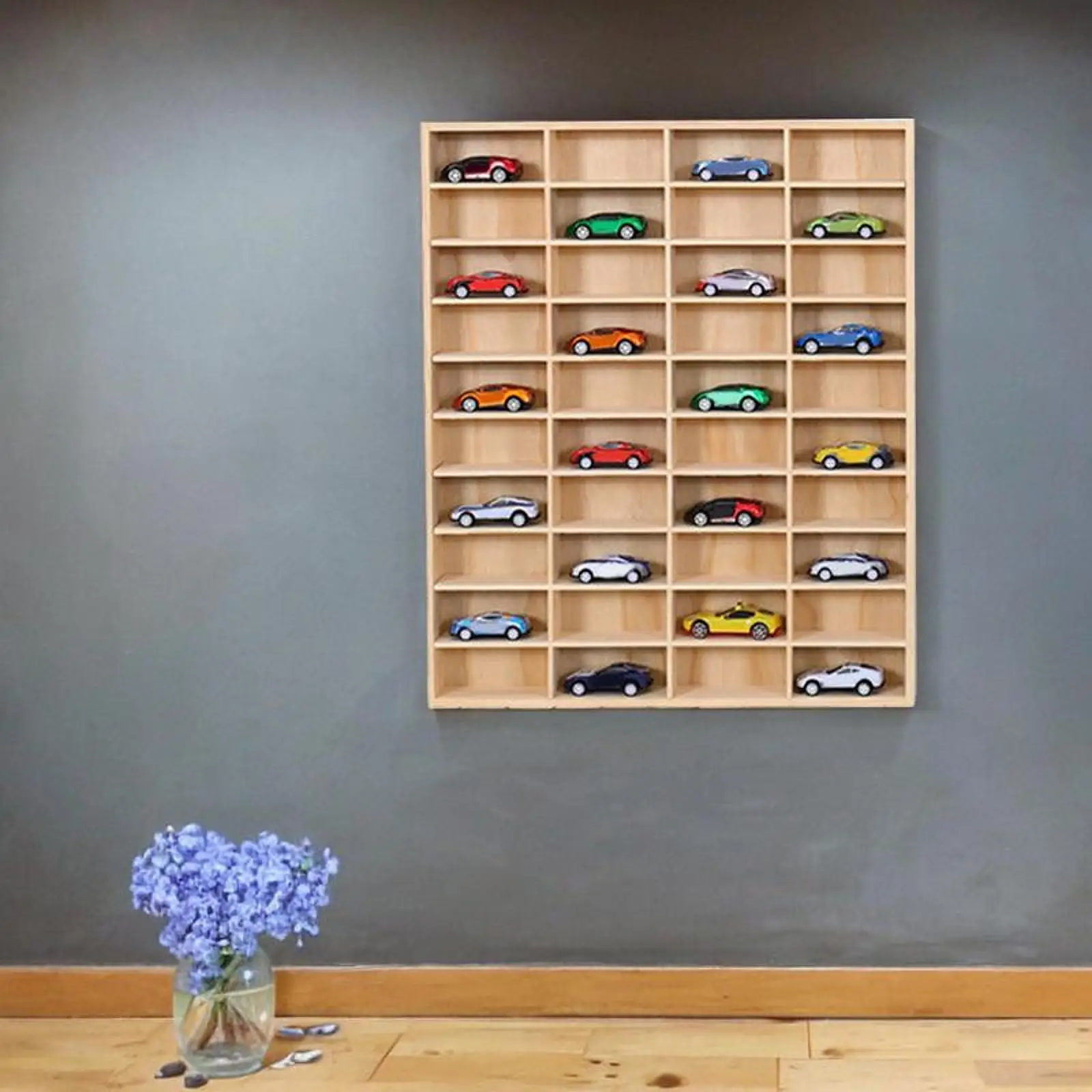 모형 자동차 전시대 모델 자동차 전시 및 보관용 나무 선반 40 소형