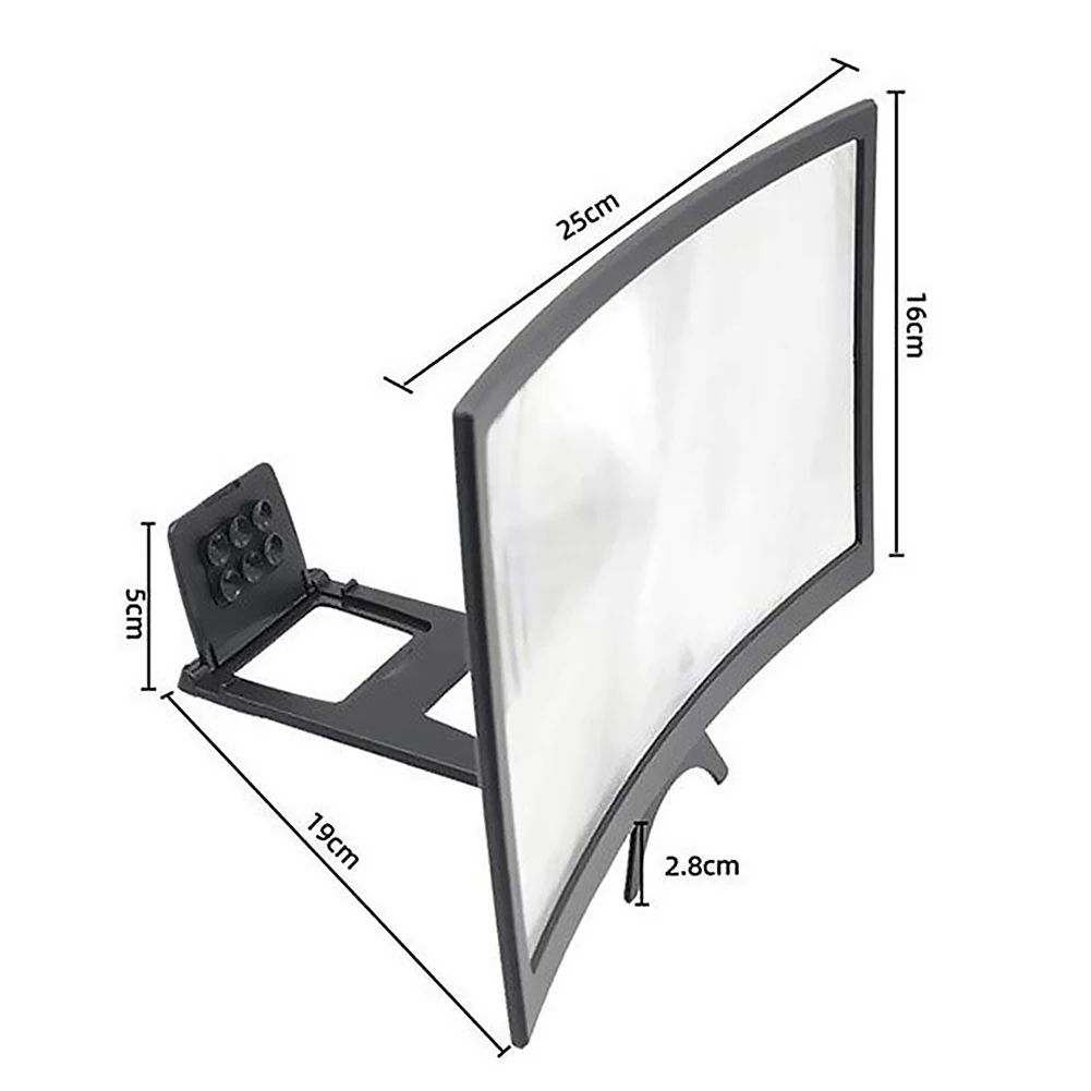 Pantalla curva de 12 pulgadas, soporte amplificador de teléfono móvil, lupa de pantalla de teléfono 3D, Reduce la radiación, protección ocular