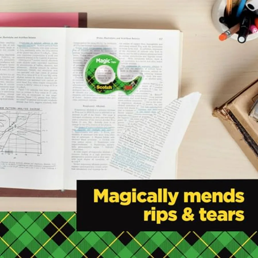 Magic Tape, zahlreiche Anwendungen, unsichtbar, entwickelt für die Reparatur von 1, 2 x 750 Zoll, 2 Dispenserrollen, ideal zum Basteln
