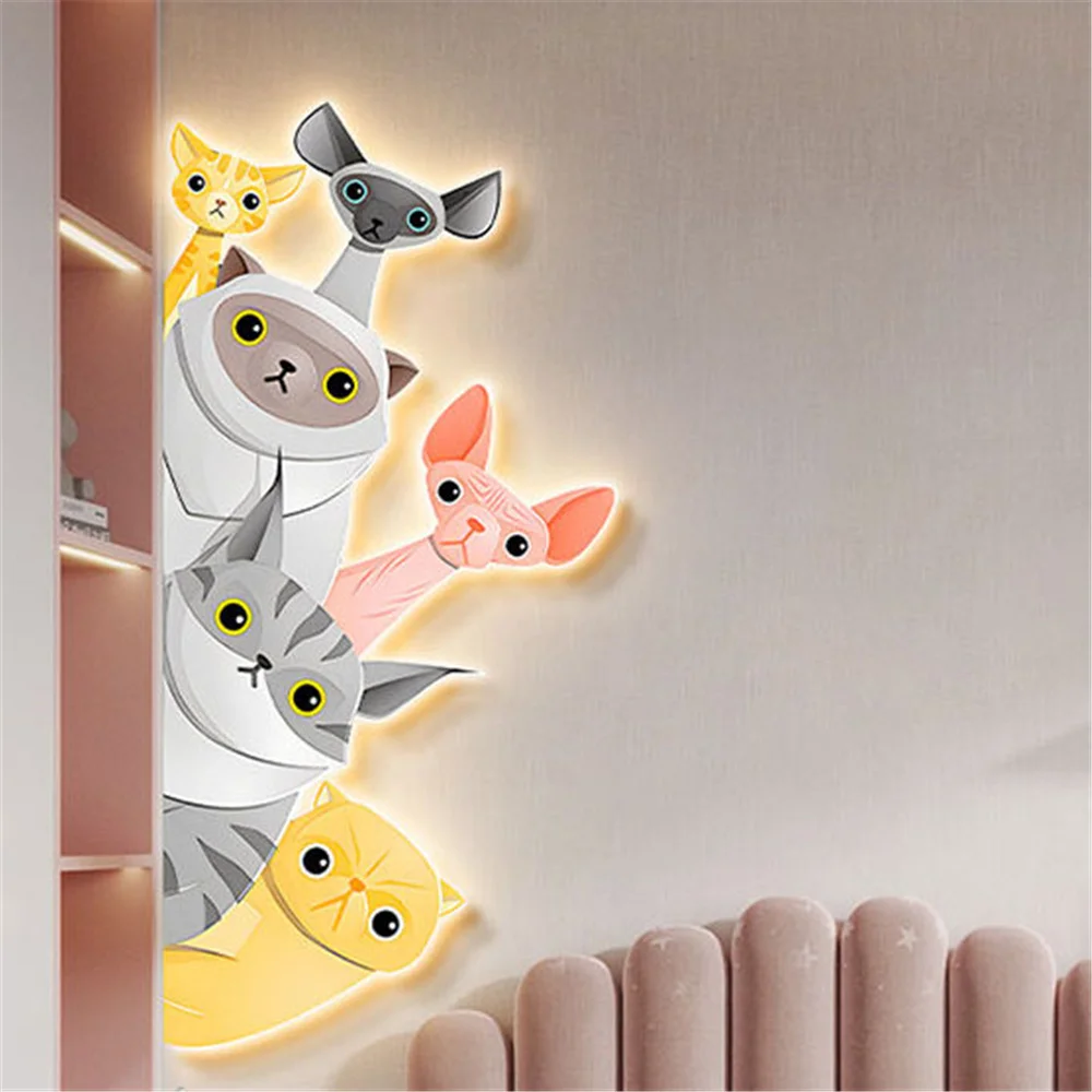 Creative Kids Room Wall Lamp LED Animal Murals Wall Lighting For Bedroom Children Shop Decor Childs Cartoon Sconce Night Light