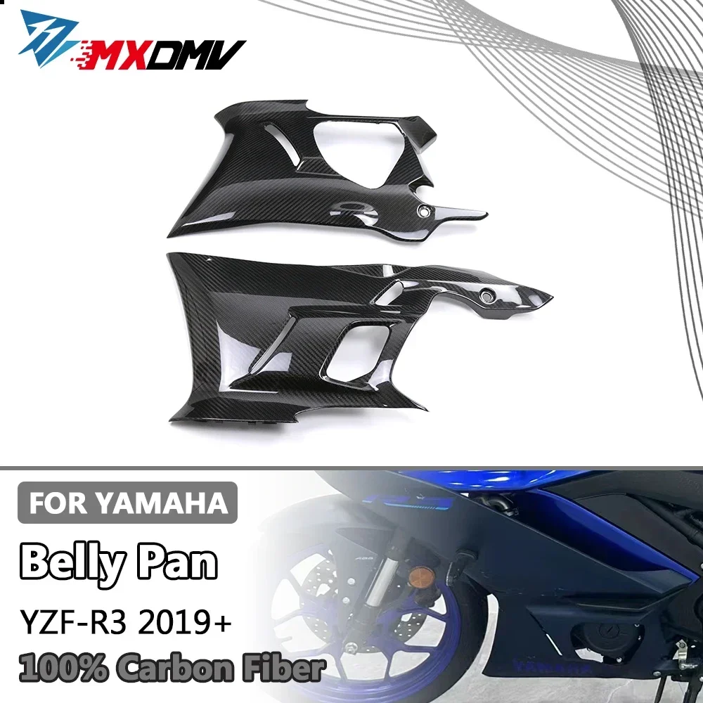 

Обтекатель для живота из углеродного волокна для Yamaha YZF-R3 YZF R3 2019 2020 2021 2022 2023 100% аксессуары для мотоциклов