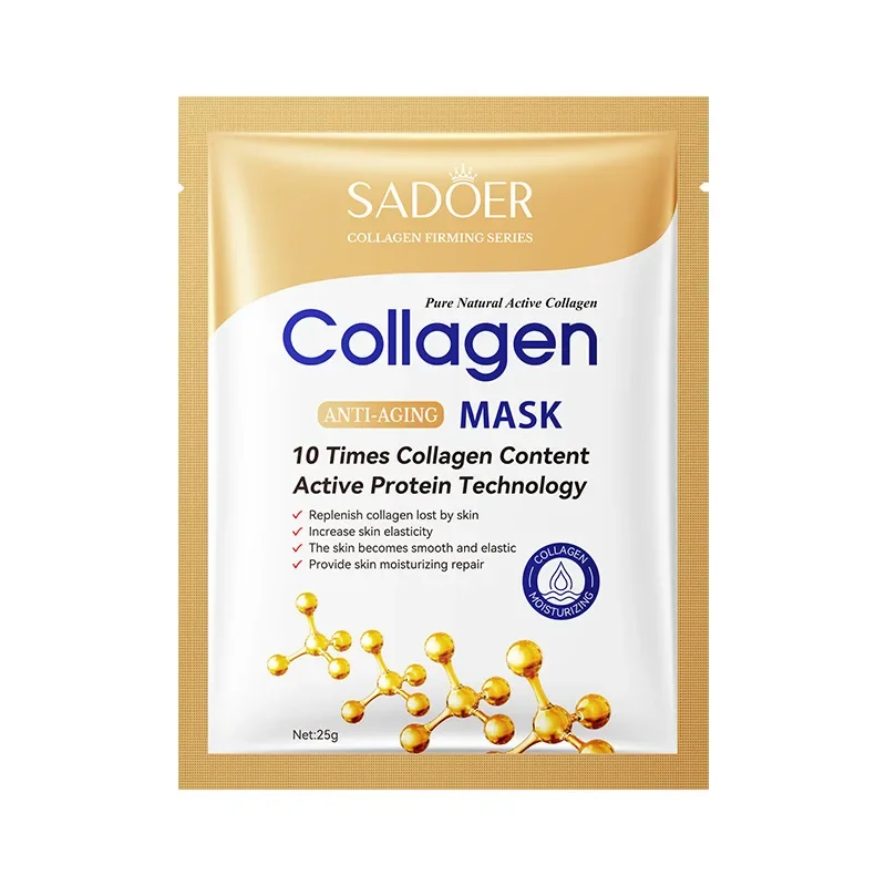 Kollagen Anti-Falten Gesichtsmaske Straffende Hautpflege Tuchmaske Reduziert Feine Linien Feuchtigkeitsspendende Anti-Aging Gesichtsmaske