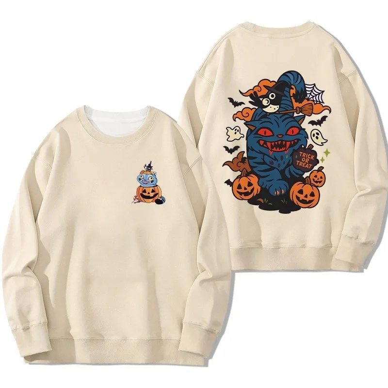 

Autumn and Winter New Witch Hunting Group 3D Printed Round Neck Hoodie, Warm Single-sided Velvet Top, Trendy Couple Style