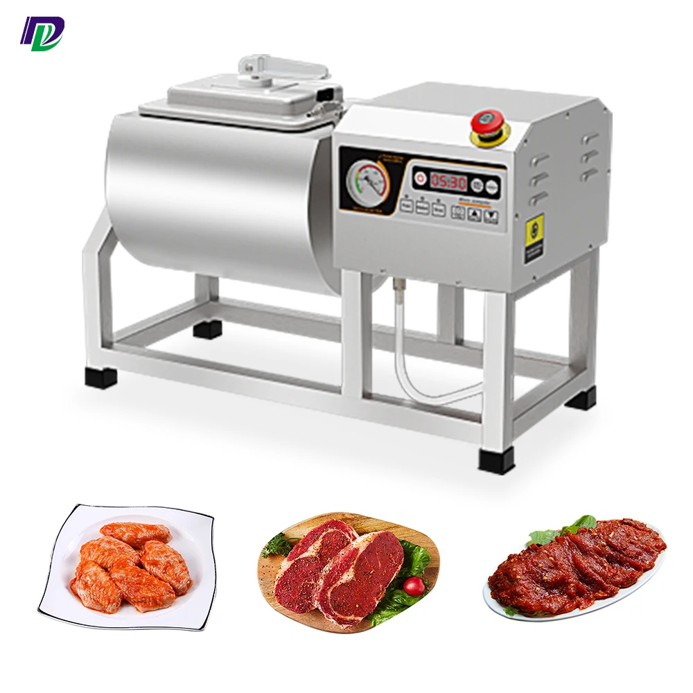High Productivity Fish Chicken Marinating Roller Mixer Salting Tumbling Hexagon Vacuum Meat Tumbler Marinator Machine
