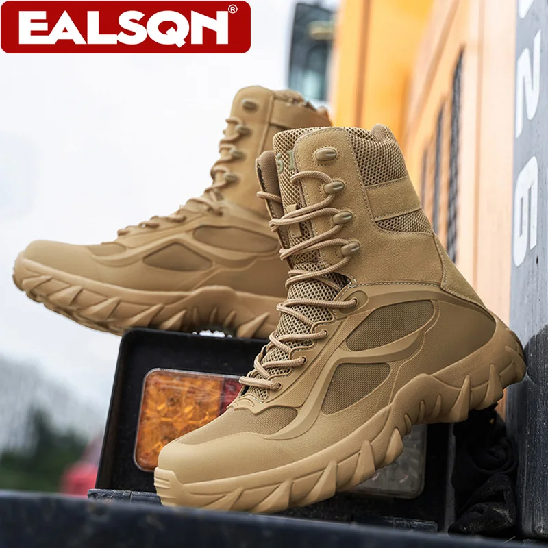 Men's Shoes High Top Hiking Boots Tactical Special Forces Field Man Boot Outdoor Non-Slip Durable Training Hunting Boots