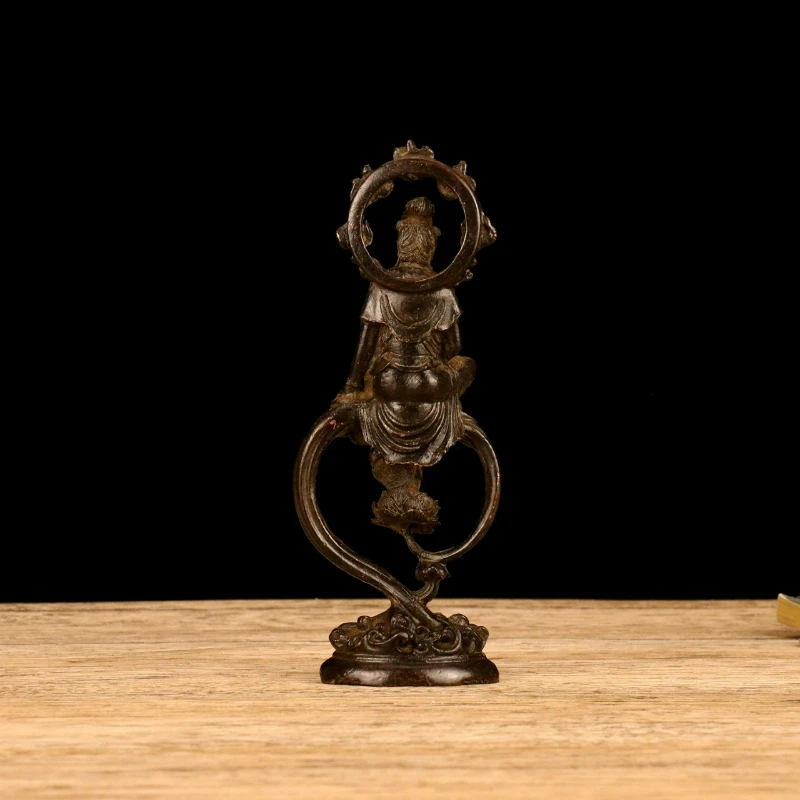 Imitation Copper Self-retaining Sutra Guanyin Bodhisattva Retro Buddha Statue Home Feng Shui Crafts Ornaments