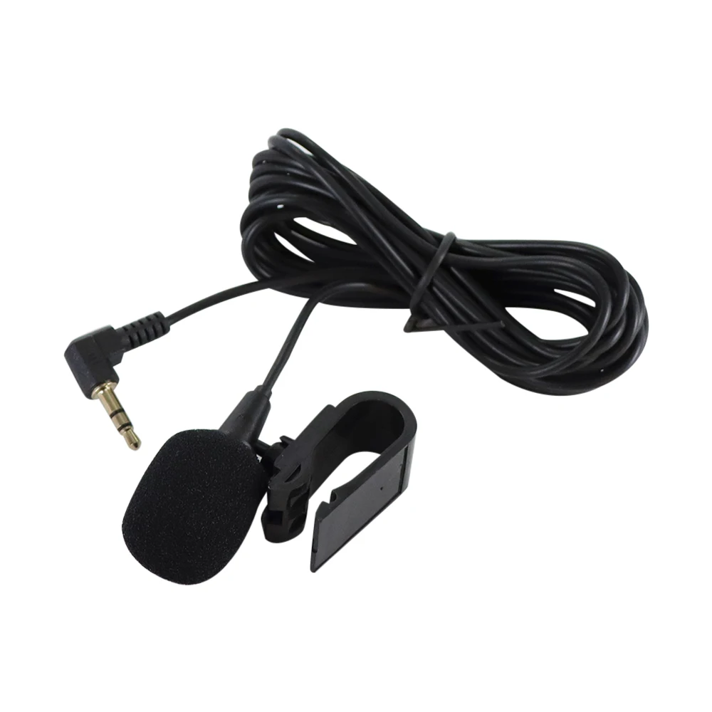 Mini Wired External Microphone 2 Pole Mono Black Easy To Plug-and-play Audio Mic  For Auto DVD Radio