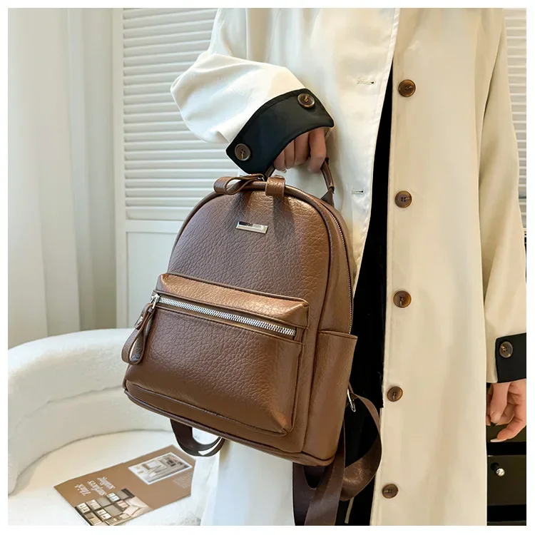 

Fashion Versatile Women's Small Backpack PU Soft Leather Work Commuting Travel Backpack - Stylish Casual Daypack School Bag