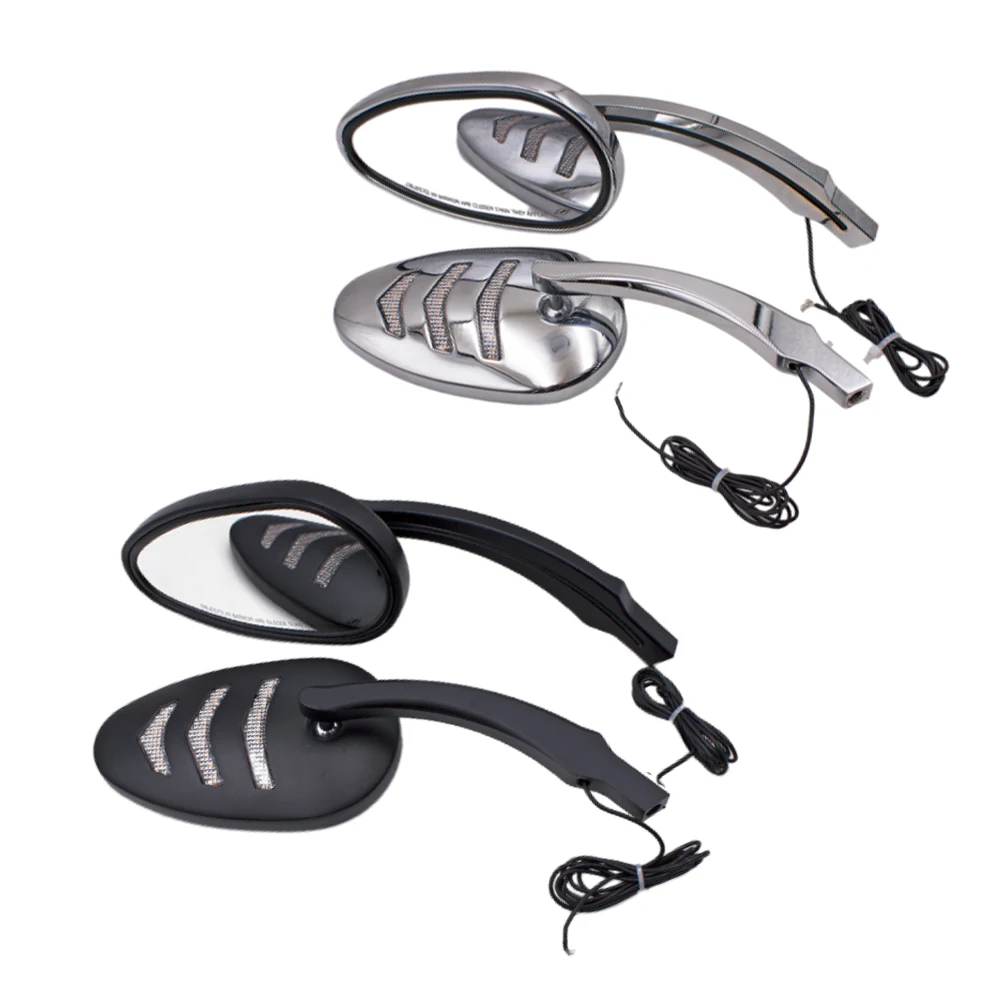 

2 x Rearview Side Mirrors with LED Indicator Light for Harley-Davidson Dyna Fat Bob FXDF 2008-2017
