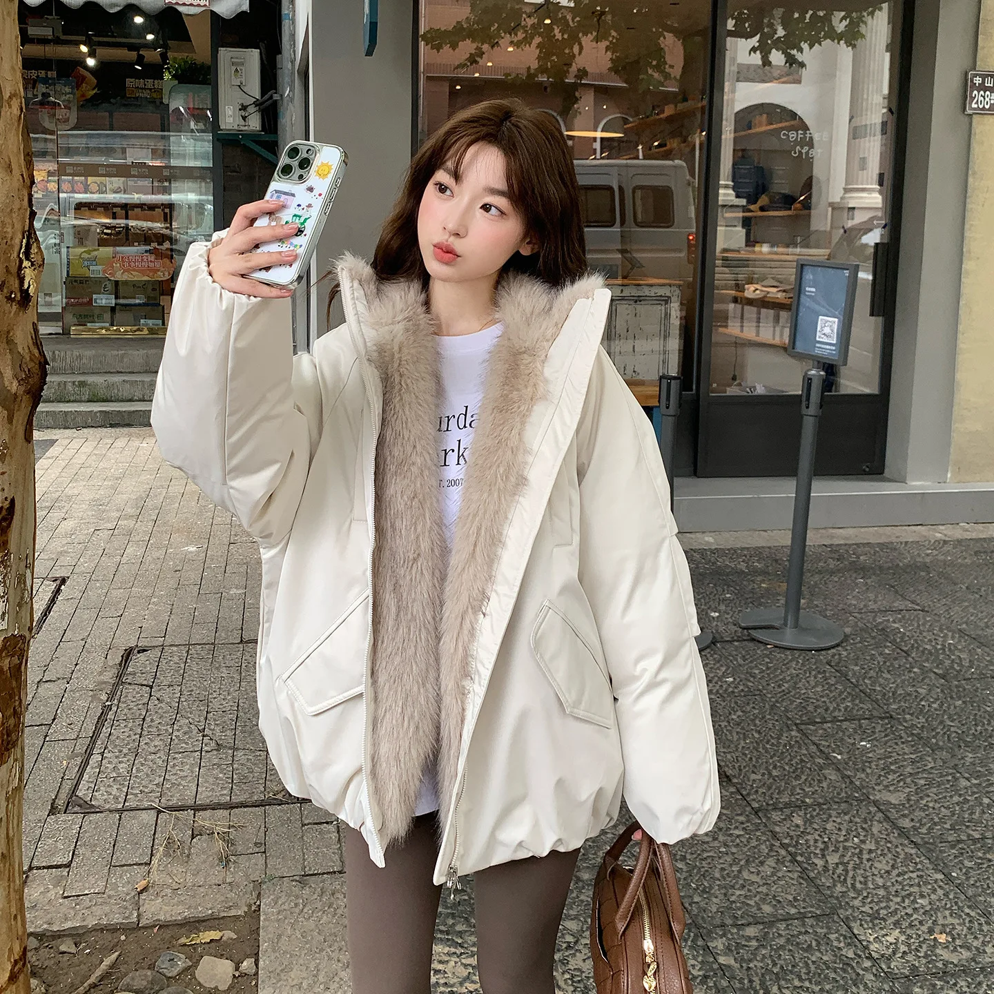 

Новинка 2025 года, зимняя утепленная хлопковая куртка на пуху, женские парки в стиле ретро, плюшевое теплое пальто с воротником-стойкой, женская свободная хлопковая парка, верхняя одежда