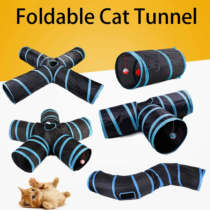 

Cat Tunnel Pet Tube Collapsible Play Toy Indoor Outdoor Kitty Puppy Toys for Puzzle Exercising Hiding Training Pet Cat Toys