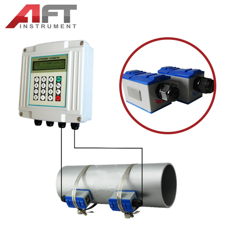 2025 Wall-mounted Ultrasonic Flowmeter Btu Meter Split Type Externally Attached Plug-in Ultrasonic Flow Meter
