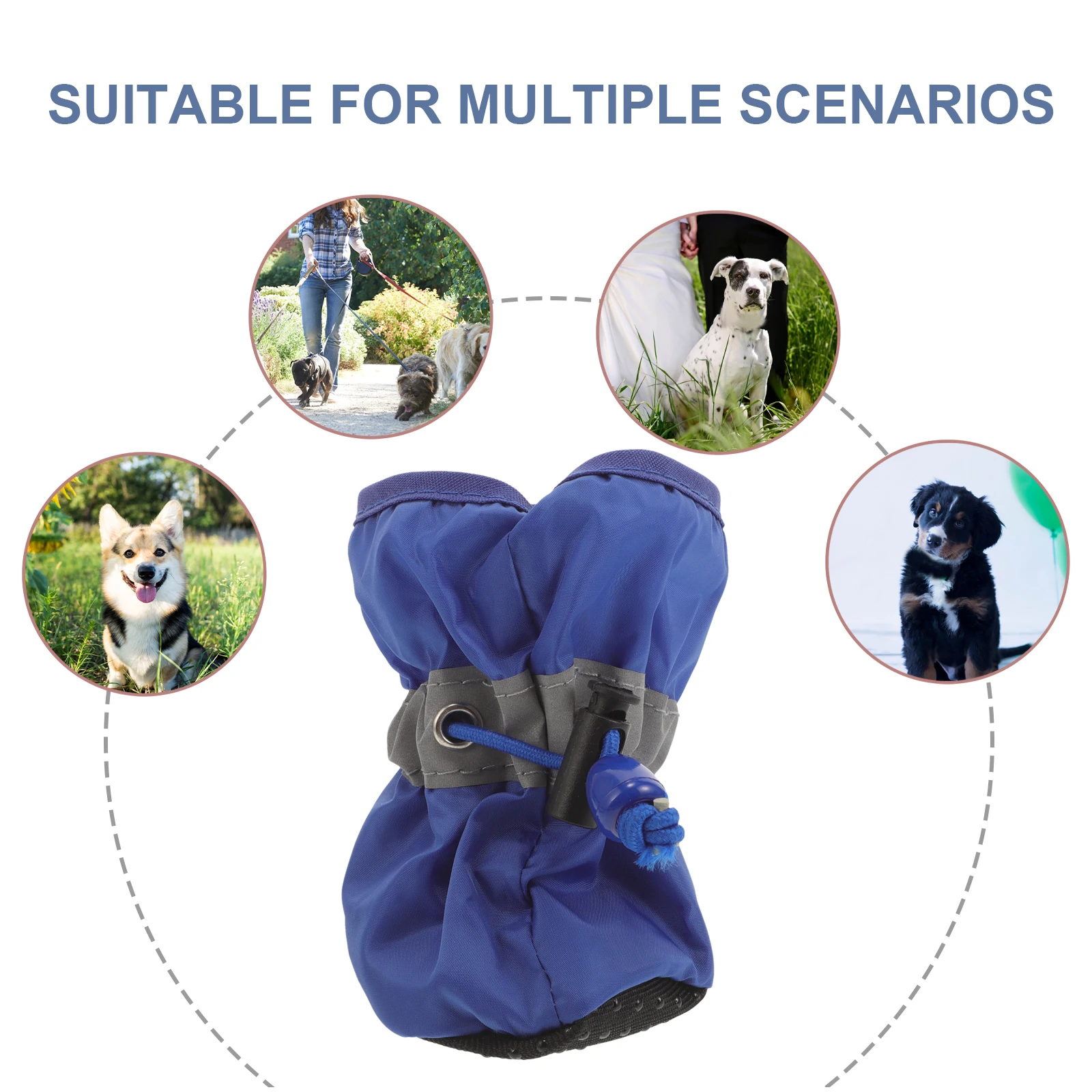 

4 Pcs Pet Dog Waterproof Boots Booties for Small Dogs Paws Large Rain Winter Clothes