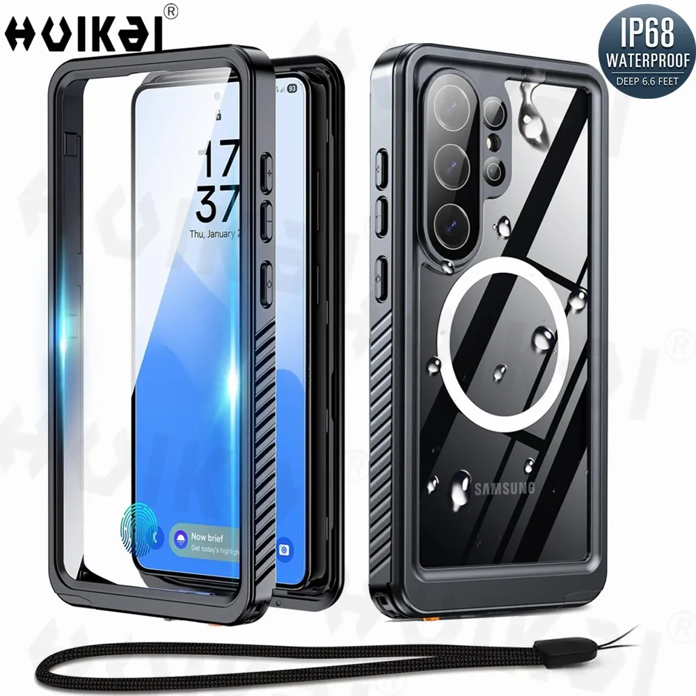 

Waterproof Case For Samsung Galaxy S26 Ultra S26 Plus S26 MagSafe Compatible IP68 Full Protection Heavy Duty Shockproof Covers