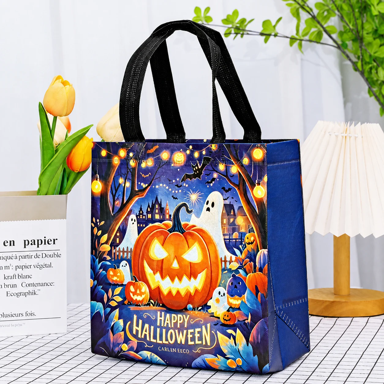 Printed Shopping Bag Cute Halloween Tote Bag Printed Non-Woven Bag  For Party Gifts Small Gift Packaging Halloween