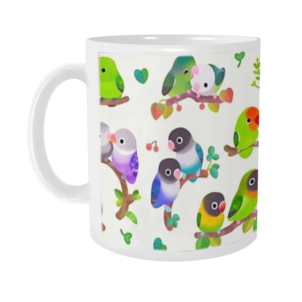 

Lovebird - pastel Ceramics Coffee Mugs Tea Cup Milk Cups Gifts Drinkware Coffeeware