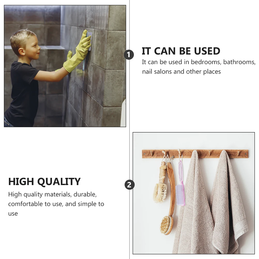 

6pcs Nail Brush Set Durable Manicure Tool For Hands Feet Cleaning Home Travel Use Scrub Brush Nail Art Dust Removal