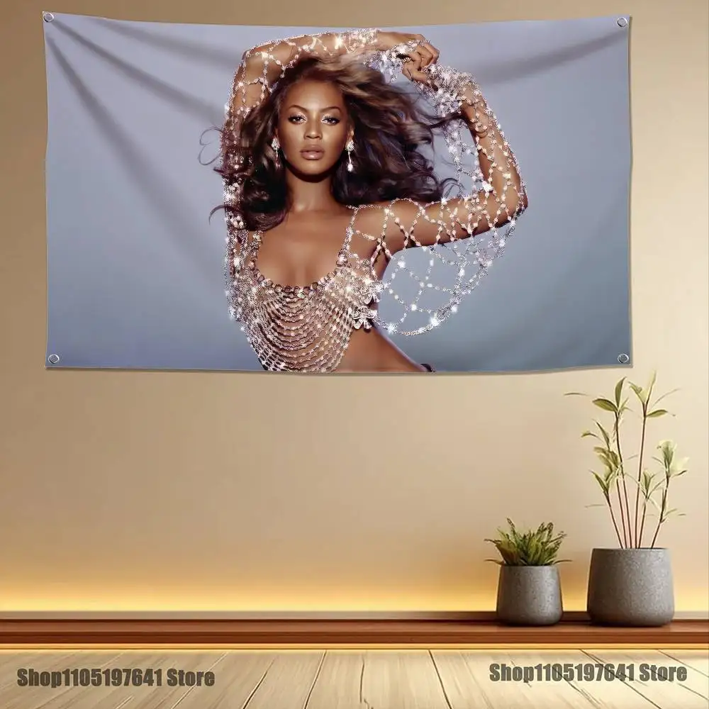 Singer B-Beyonce Cowboy Flag Tapestry Banner For Bedroom Outdoor Living Room Restaurant Bar Wall Decor Party