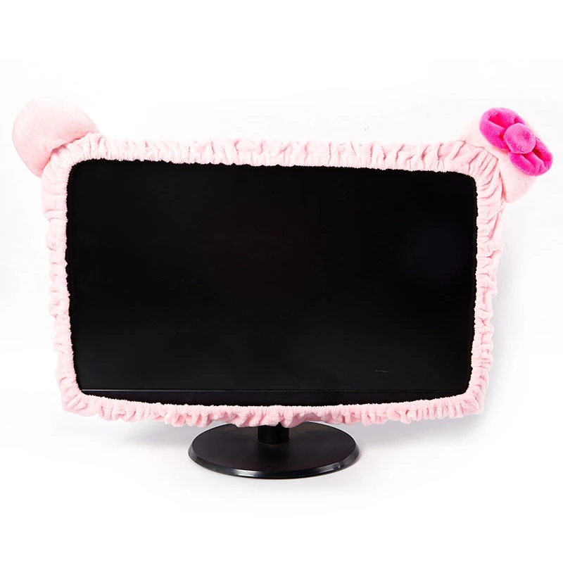 Pink Computer Monitor Cover Monitor Dust Cover Computer Decorative Dust Cover Suitable For 20-27 Inch Display Easy Install