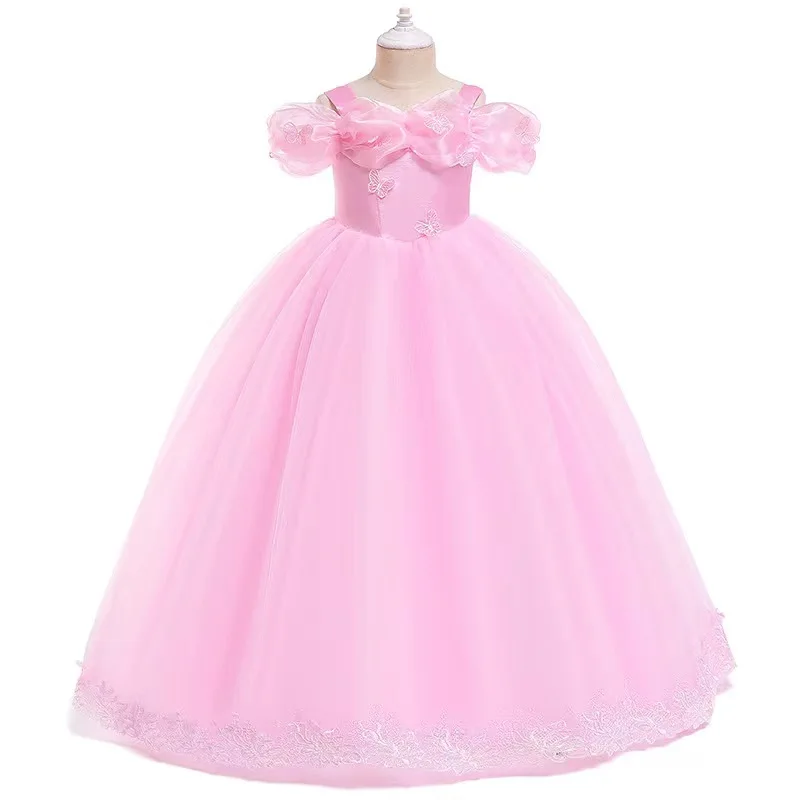 Ragazze capodanno blu abito lungo per bambini natale festa di compleanno abiti farfalla cenerentola costumi Cosplay abiti per bambini