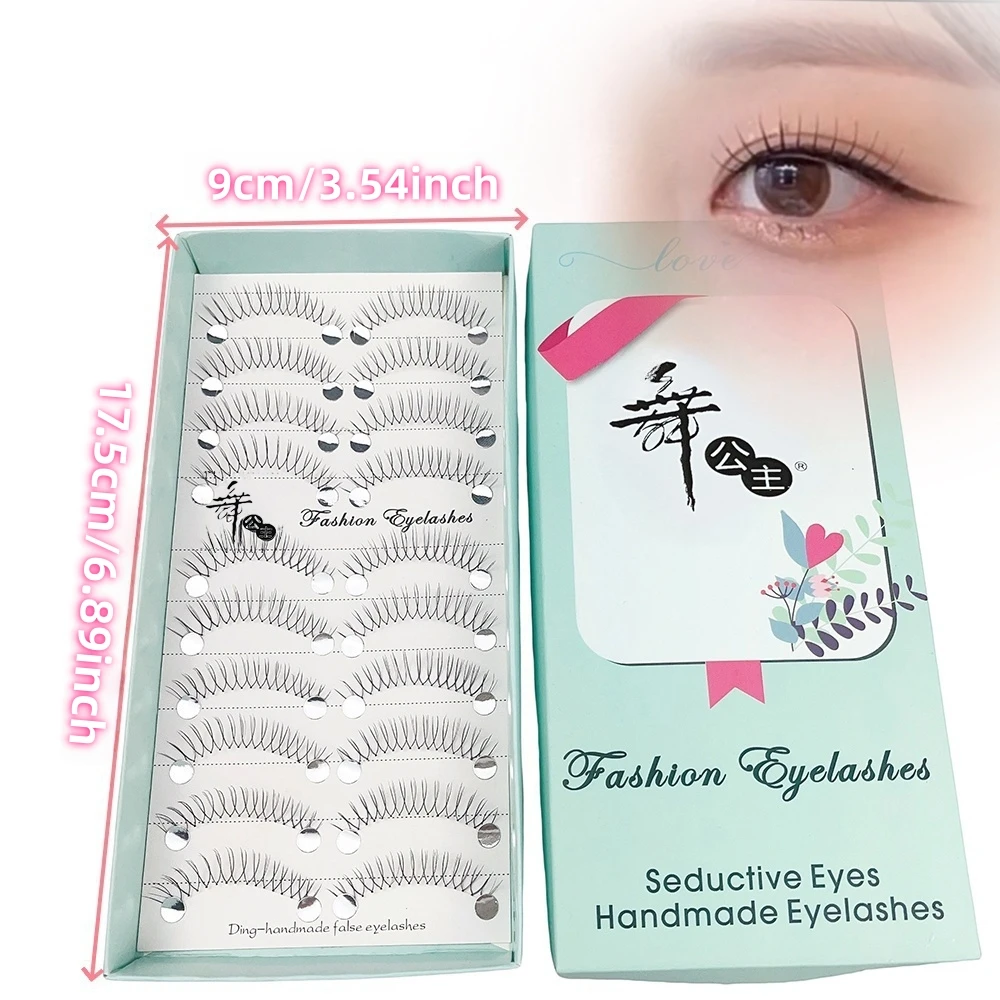 10 Paar falsche Wimpern im Anime-Stil, 11 mm, gekräuselt, C-förmig, Dicke 0,07, keine Verformung – Detail 2