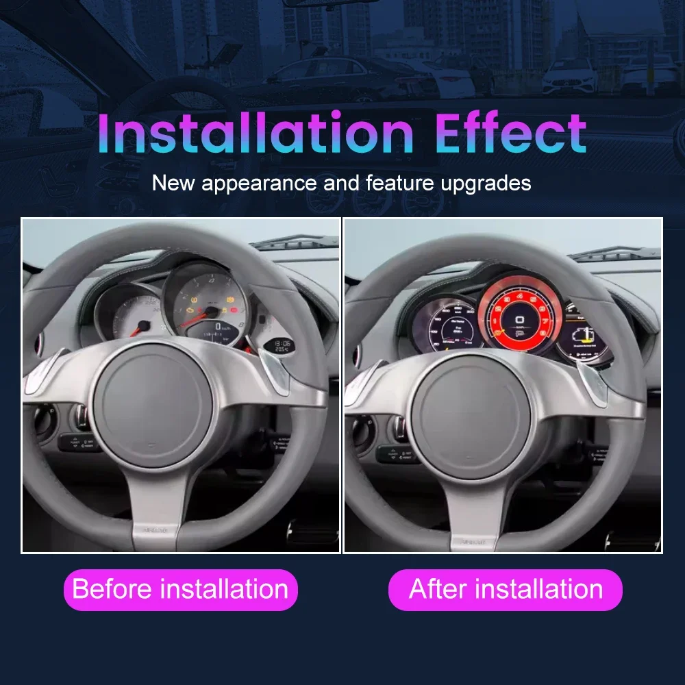 

Для Porsche 987 987C Boxster Cayan 2005-12 ЖК-дисплей автомобильная цифровая приборная панель кластер виртуальная приборная панель обновление спидометра 12,3 дюйма