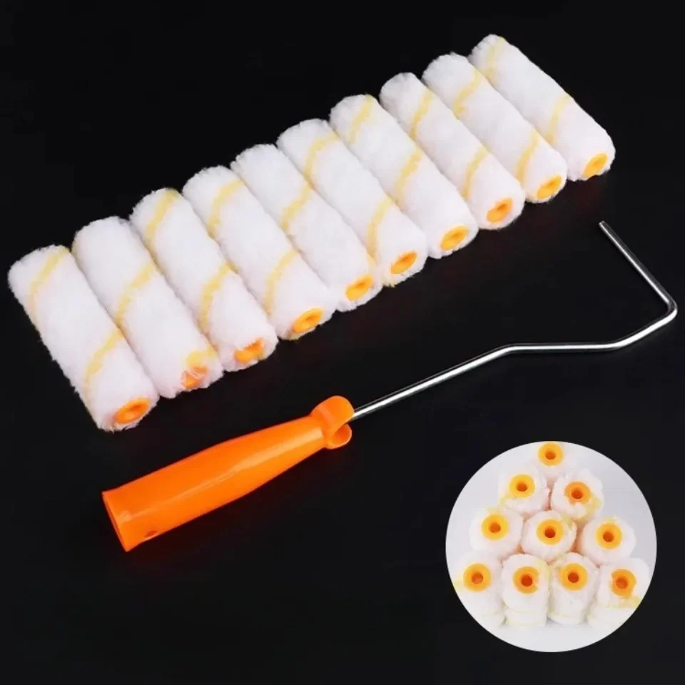 11pcs Paint Roller Kit ,Thumb roller core small corner latex paint roller core small roller bracket polyester blend image 2