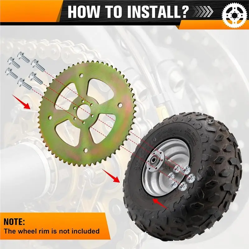 For CT100U CC100X Mega Moto MMB80 105 Baja Compatible 50T Balanced Performance Rear Chain 6 Hole Sprocket 40 41 420-Boom