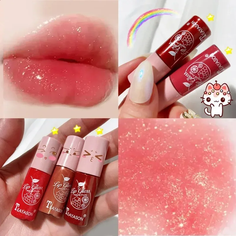 Barras de labios de gelatina, brillo de labios hidratante, Sexy, Plumper, tinte de labios brillante de larga duración, maquillaje, lápiz labial glaseado, cosméticos