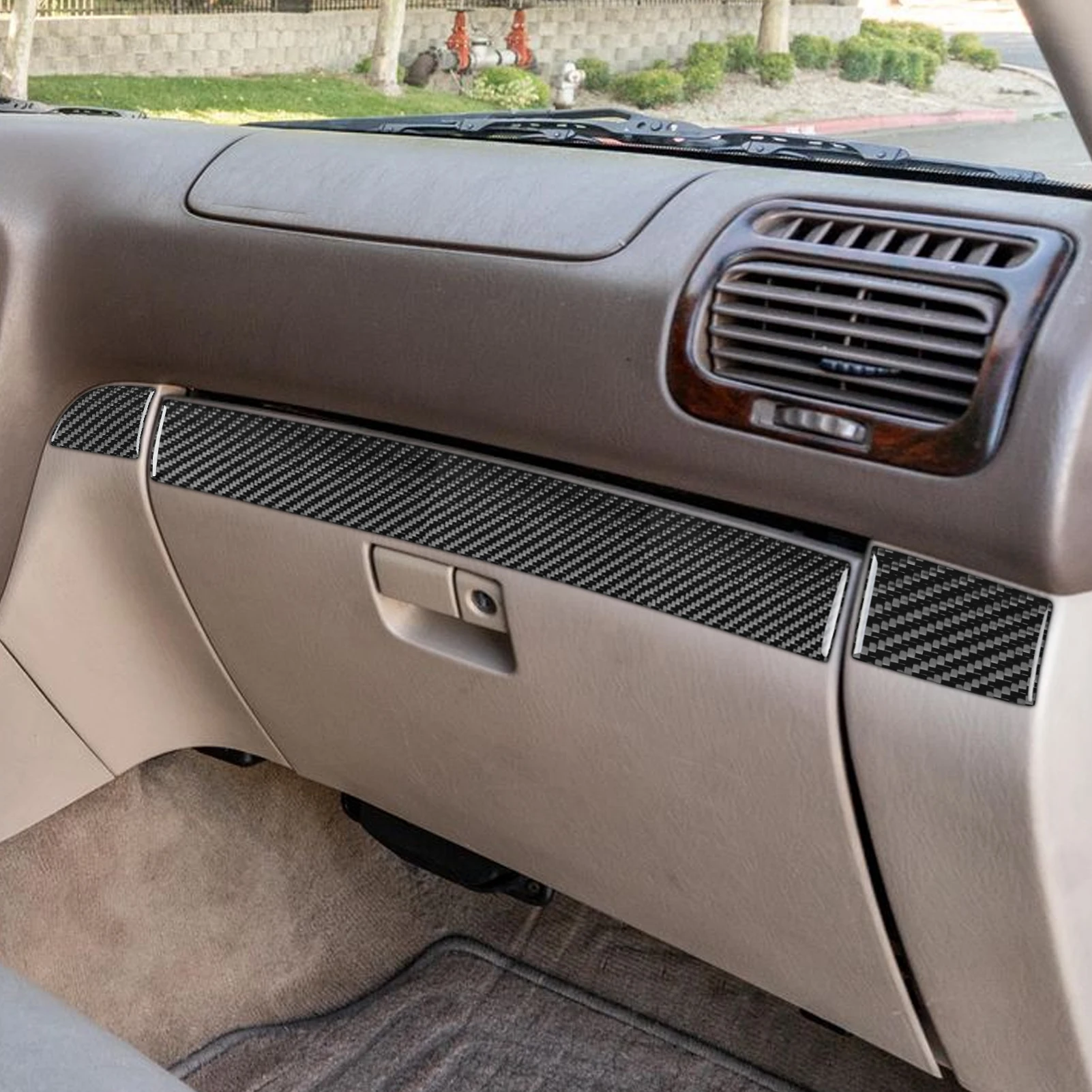 For Lexus LX470 For Toyota Land Cruiser 1998-2002 Carbon Fiber Central Console CD Dashboard Trim Set Car Accessories Sticker