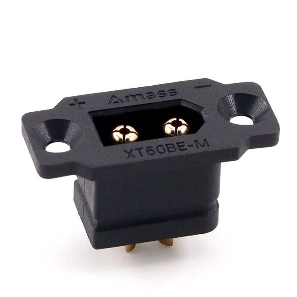 Amass XT60BE-M-F Connector Zwart Geel Draagbare XT60BE Stekker Oost om te installeren met dekseldraad Kabelstekker