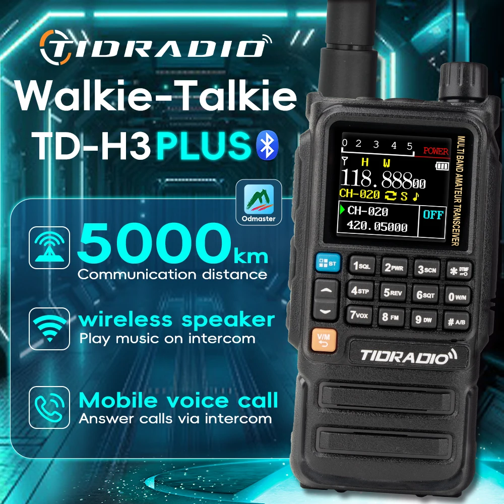 TIDRADIO H3 Plus Global Walkie Talkie Repeater Bluetooth Answerphone Air Band Long Range Radio Hiking Standby Cycling Team