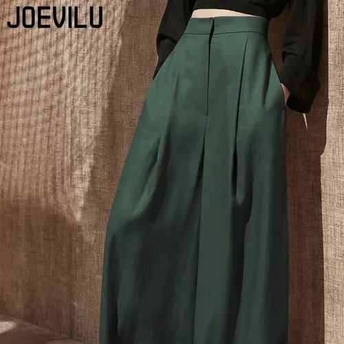 Imagen 2 del producto Pantalones de pierna ancha de cintura alta para mujer, fregona fina informal para el suelo, pantalones de pierna drapeados ajustados coreanos a la moda, ropa de calle, Primavera/otoño