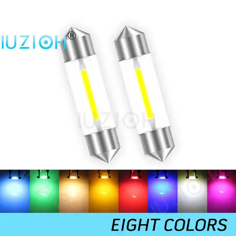 IUZIOH 6V 12V 24V Led C5W 램프 C10W 31mm 전구 36mm 꽃줄 31mm 39mm 41mm 28mm 빨간색 파란색 따뜻한 흰색 돔 독서 트럭 자동차 조명