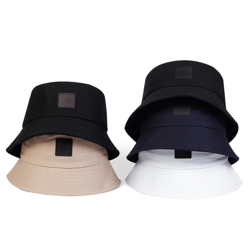 Unisex New York Leather Label Personality Bucket Hats Fishermen Caps Outdoor Casual Cap Sunscreen Hat