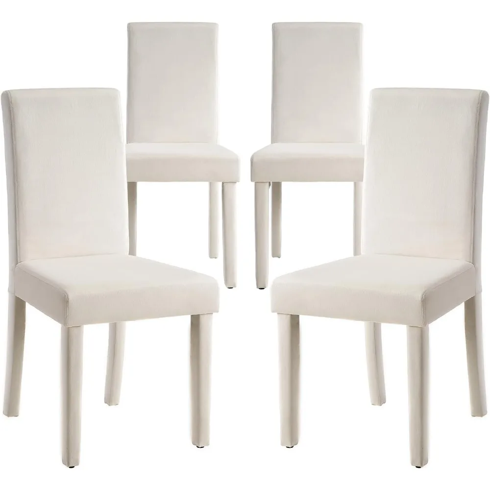 

Velvet Upholstered Dining Chairs Set of 4, Modern Minimalist Parsons Chairs, Full Tufted Trim Dining Room Kitchen Side Chair wi